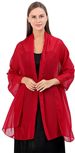 FAIRYGATE Schals & Tücher für Damen Stola Fur Abendkleid Damen Chiffon Schals tücher Festlich Einfarbiger Schal A0410