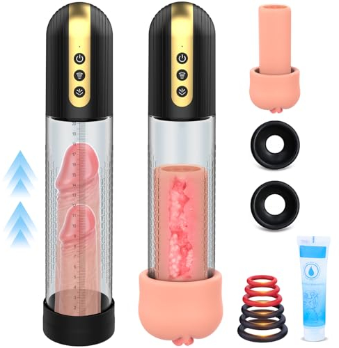 Elektrische Penispumpen Sex Spielzeug für die Männer - Penis Pumpe Masturbieren für Männer mit Starken Saugstufen Vakuumpumpe Masturbator mit Taschenmuschi Realistisch Sex Sexspielzeug für Männer Solo
