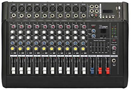 AGAATI Studio Mixing Desks, DJ Mixer 10 channel sound mixer USB mixer amplifier interface controller Professional USB Karaoke Sound Mixing Console DJ music power audio mixer
