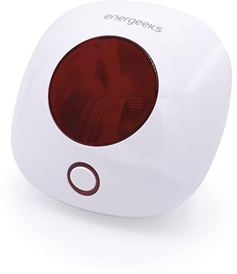 Energeeks - Sirena Adicional para Sistema de Alarmas Protect y Protect Plus - Protección del Hogar - Con Luz Estroboscópica y Batería de Respaldo - Alta Potencia de Sonido - Compatible Inalámbrica