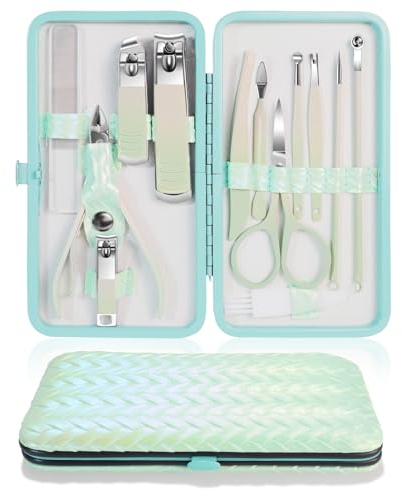 DUAIU 13 Stück Maniküre Set Professionelle Nagelknipser Maniküre Pediküre Kit Edelstahl Nagelpflege Werkzeuge Grooming Kits für Frauen Wen mit Travel Case