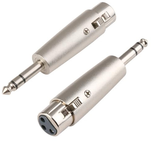 2 Pezzi Adattatore Jack XLR, Adattatore Audio da XLR Professionali da Femmina a Maschio TRS 6,35 mm Corpo in Metallo Durevole, Perfetti per Studio e Live Compatibili con Mixer e Microfoni