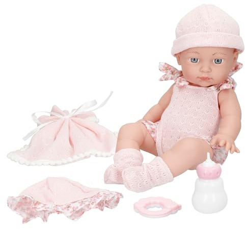 ColorBaby Muñeco bebé, Cuerpo articulado, Mide 30 cm, con Ropa y Accesorios para Jugar, Biberón, Sonajero, Muñecas para niñas, Juguetes niños 2 años, envío Aleatorio (47846)