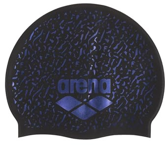 Arena Unisex Shine Silicone Swim Cap for Women and Men Fitness Swimmers Intensive Training Durable Soft Elastic Bathing Cap, Black/Plum