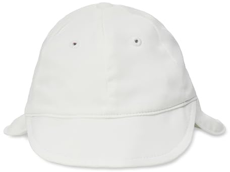 Amazon Essentials Unisex Babies' Adjustable Swim Sun Hat with Neck Flap UPF 50, White, L (2-4 Years)