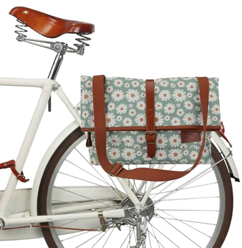 TOURBON Borsa da bicicletta da donna, impermeabile, in tela, borsa per portapacchi posteriore, per ciclismo, viaggi