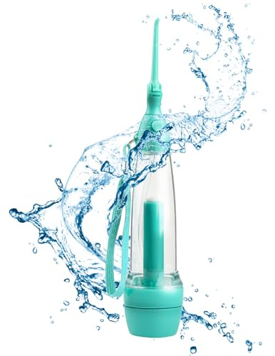 rince-bouche manuel portable, sans fil, sans piles, facile à transporter, pression réglable, idéal pour les espaces interdentaires et orthodontiques, parfait pour la maison, les voyages, le bureau