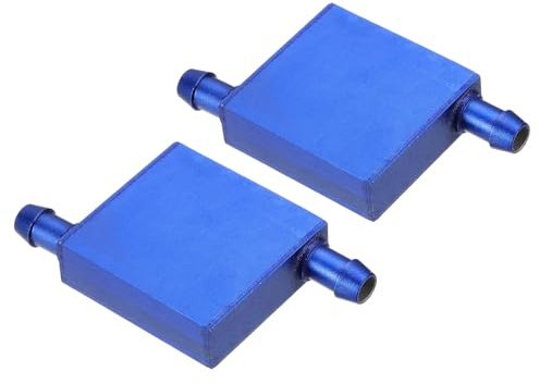 PATIKIL 40x40x12mm Aluminum Water Cooling Block, 2PCS Liquid Cooler Plate Heat Sink Systems Water Cooled Exchanger for Computer CPU Graphics Radiator Semiconductor, Blue