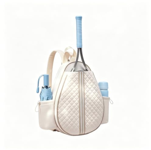Jinfanshurich Mochila de tenis, bolsa de tenis para mujer, hombre y niños, bolsa impermeable para 2 raquetas de tenis, pickleball, tenis y bádminton (lechosa)