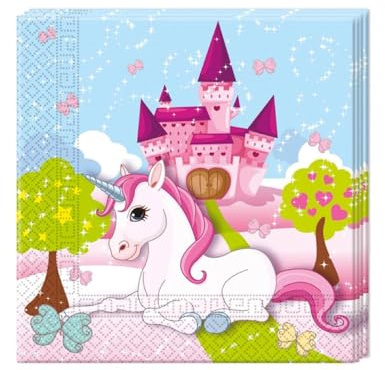 Procos JT 85673 Einhorn Servietten, 33 x 33 cm 20 Stück