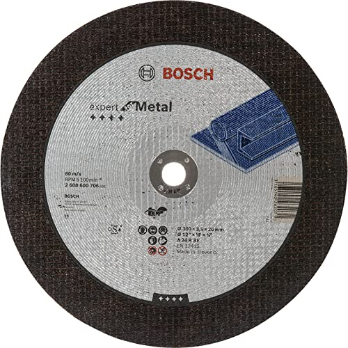 Bosch Accessories Professional 1x Trennscheibe Gerade Expert for Metal (Metall, Stahl, A 24 R BF, Ø 300 x 20 x 3.5 mm, Zubehör Winkelschleifer)