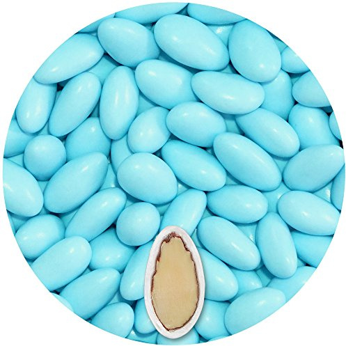 EinsSein Dragées Amandes Colorato bleu clair brillant 500g | ca. 140 pièce Dragees Mariage Baptême Communion Célébrer Fête Candybar | Confiserie Candy Bar | Cadeaux Invités | Bonbons Amande Premium