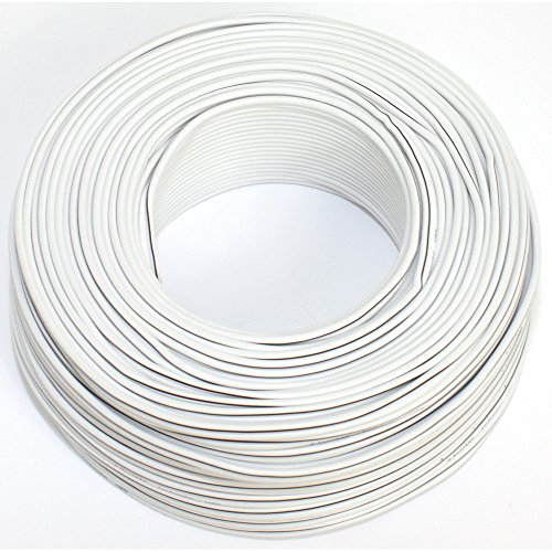 SeKi Câble de haut-parleur 2 x 0,50 mm2 – 50 m – Blanc – CCA – Câble audio – Câble de boîte