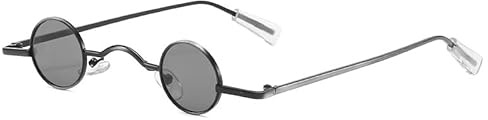 SOIMISS Ultra-Kompakte Runde Sonnenbrille FüR MäNner Und Frauen, Uv-Schutz, Leichtgewicht, Retro-Punk Stil, Schwarz, Ideal FüR Strand Und Party