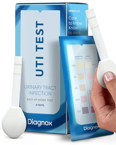 Urinary Tract Infection Urine Test Strips | UTI Test Strips for Women & Men | High Precision Leukocyte and Nitrite Testing at Home | Individually Packed and Bigger Strip (6)