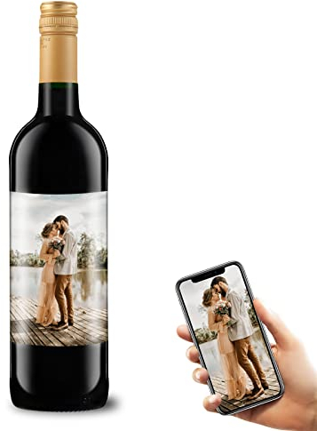 Dinikally 20 Packungen Personalisierte Weinflaschenetiketten FÜR Hochzeiten. Benutzerdefinierte Fotoetiketten