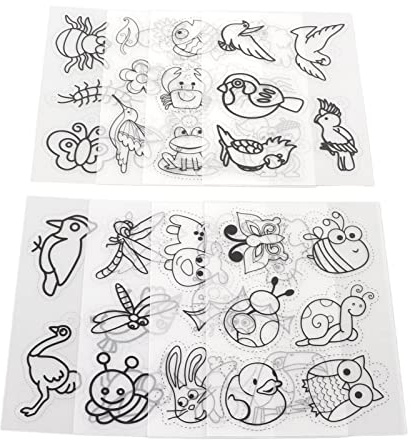Shrink Plastic Sheets, 8 Pieces Translucency Paper Shrink Paper 8 Different Designs for Bookmark Keychain(Bird Series JS-83 (8 Pieces/Pack))
