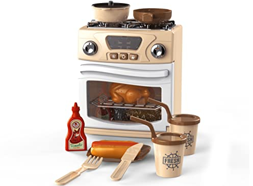 Teorema Giocattoli 66983 – Cocina de Juguete para niños con Horno y Accesorios, Avellana