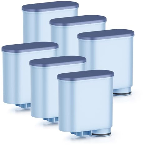 AquaStrata 6er-Pack Wasserfilter, kompatibel mit Philips Aqua Clean Filter CA6903/10/22/99, passend für Philips und Saeco Kaffeevollautomat Serien 1200/2200/3200/5400, BPA-frei, 150L, neues 2025