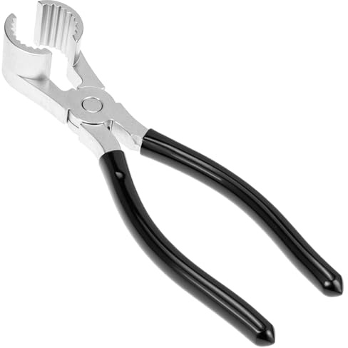 QWORK Washer Hose Plier, 7/8-1 7/8 Offset Handle for Indented Water Valves & Tight Spaces – Heavy Duty Plumbing Tool for Front Load Washing Machine Inlet Hose Removal and Installation