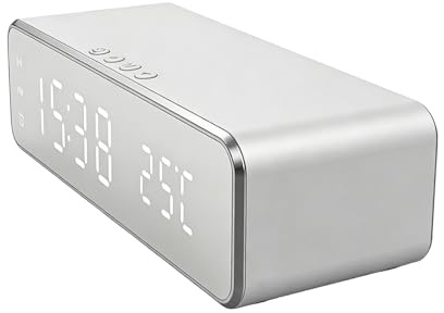 Väckarklocka med telefonladdare Mobilställ med temperaturdisplay och | LED-väckarklocka med inbyggd trådlös laddningsfunktion för sovrummet, hemmakontoret och nattduksbordet