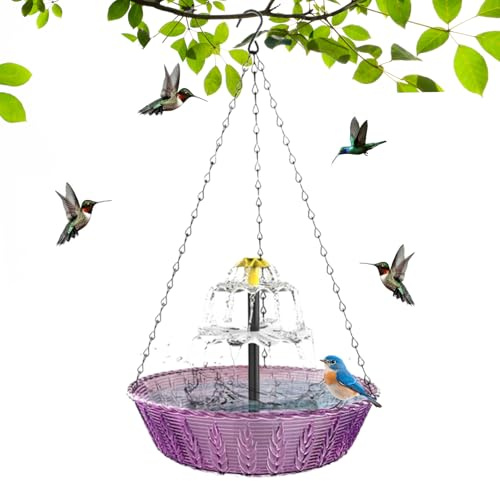 Fierudeng Fuente Solar para Baño de Aves | Decoración de Jardín,Bebedero para Aves Decorativo para el Jardín | para Patio Trasero Delantero Balcón Terraza Parque Jardineros Amantes Animales