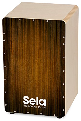 Sela 051 Varios Brown Snare Cajon mit Sela Snare System, geeignet für Anfänger und Fortgeschrittene, Made in Germany