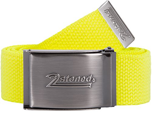 2Stoned Geldgürtel Tresorgürtel Neon-Gelb 4 cm breit Matte Schnalle Speed für Damen und Mädchen