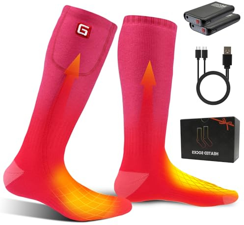 Svpro Calcetines eléctricos Recargables Calcetines calefactables para Hombres y Mujeres, 3 ajustes de Calor Tiempo frío Calcetines Calientes Calentamiento hasta 12 Horas