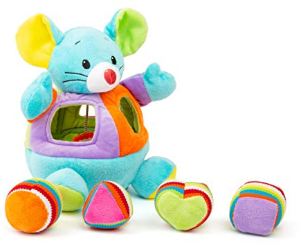 small foot Stoffspielzeug Steck-Maus, farbenfrohes Motorikspielzeug aus Plüsch mit Rassel und Geräuschfunktionen, 11419