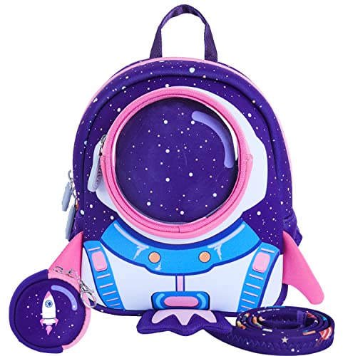 yisibo Kids Backpack with Safety Leash,Anti-lost Children Toddler Backpack for Boys Girls Baby (Purple With Safety Leash(3-6 Years))