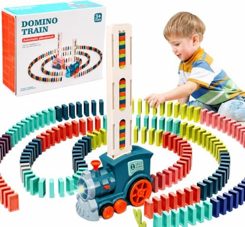 Domino Train Toys for 3 Year Old Boys, Automatic Laying Electric Train
