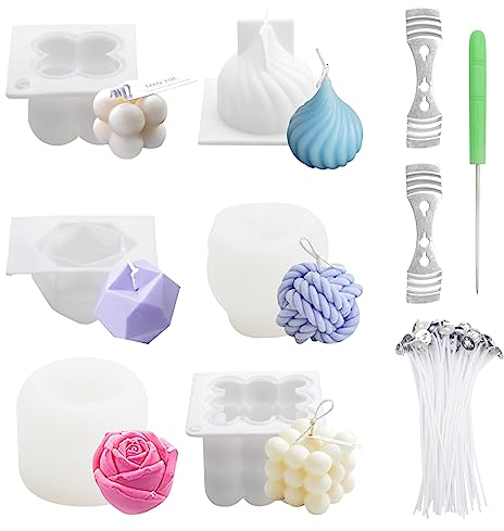 DAWRIS Kerzen Silikonform 3D DIY Kerzenform Silikon Kerzen Selber Machen Set Kerzenformen zum Gießen Kerzen Formen Silikon Form Bubble Kerze Kerzen Kerzenform Kit Kerzengießformen als Heimdekorationen