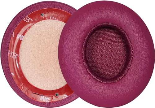 Solo3 Ersatz-Ohrpolster für Beats Solo 2 & 3 Kabellose On-Ear-Kopfhörer - Memory-Schaum Mit Weichem Protein-Leder (Ziegelrot)