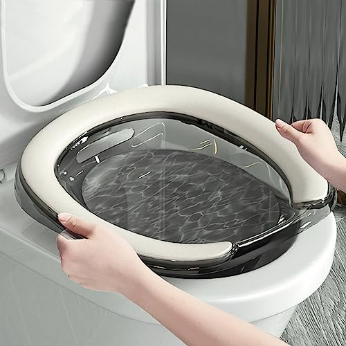 Sitzbad für Toilettensitz, Faltbare Sitzbadewanne für Badewanne, lindert Hämorrhoiden und Perineum für Schwangere Frauen, Postpartum-Pflege, getränkter Dampf, Linderung von vaginalen/analen Entzü