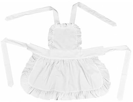 Ieron Delantal Retro de Chefs de, Delantal Ajustable con Volantes, Disfraz de sirvienta para cocinar, Delantales de Mujer, Delantal de Camarera para Regalo