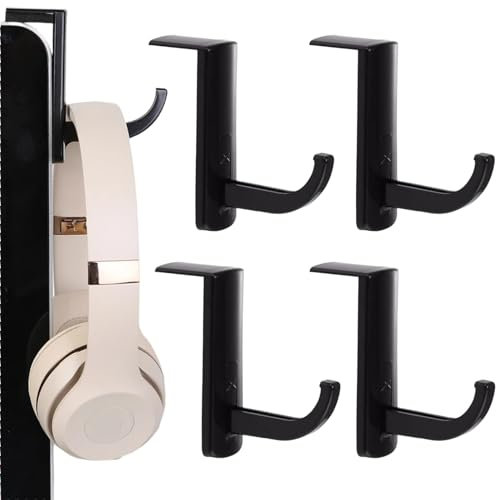 IATAHI Soporte para auriculares, soporte para auriculares, soporte para auriculares, gancho de almacenamiento para auriculares, parte superior y inferior de la mesa