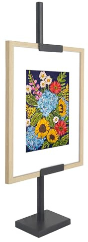 Americanflat Adjustable Tabletop Easel Stand for Picture Frames up to 28 - Ideal Picture Frame Stand to Display Art, Signs, or Photos - Use Easel Stands for Home or Events - Black