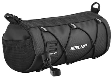 Zhufas Bolsa Manillar para Bicicleta 2,4L Gran Capacidad Mochila de Bicicleta Multifuncional con Correa de Hombro Montaña y de Carretera(Negro)