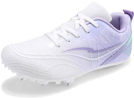 sekiueo Zapatillas De Atletismo Mujer Transpirables para Carreras De Pista Y Campo Zapatillas De Salto Zapatillas Deportivas con Clavos para Sprint