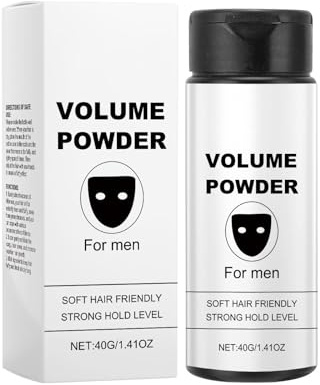 Polvo de Peinado Para Hombres,Polvo de Volumen de Máscara Negra,Fácil de Aplicar,Para Hombres de Todo Tipo de Cabello,40G