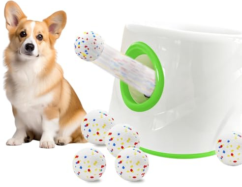 FIRE HIVE Automatic Dog Ball Launcher,Ball Launcher for Dogs with 10-30 Ft Launch Distanc,Indoor & Outdoor Universal Small and Medium-Sized Dog Interactive Toy,With 3 PCS 2 Tennis Balls