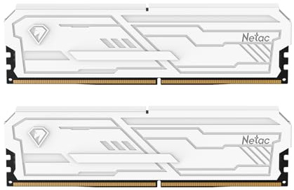 Netac DDR4 RAM 32 GB (2 x 16 GB) 3200 MHz Kit CL16-20-20-40 1.35 V, 288 pin UDIMM memoria desktop, XMP 2.0 High Performance Computer Memory Bianco