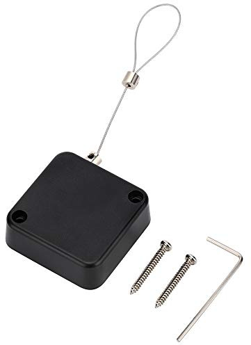 Loradar Retractable Cable Lock with Cable Tether Safety Strap, Wire Rope Safety Lock for Earphone and All Kinds of Exhibits Such As Glasses, Shoes, Key Box, Jewelry, Watches-2 Pack