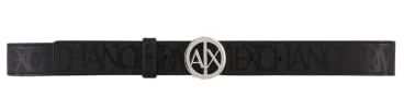 Armani Exchange Cintura da donna con logo rotondo con stampa all-over, nero, XX-Small