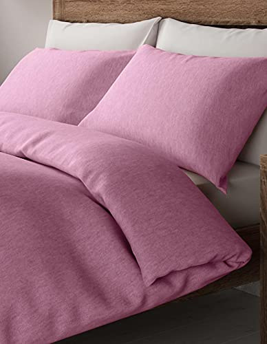 Value Comfort Home Super Soft Smooth Warm Jersey Melange Duvet Cover & Pillowcase/s Bed Bedding Set Double Pink