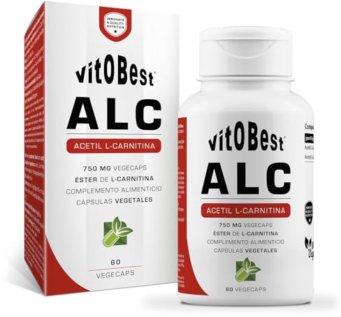 VITOBEST | Aminoácidos ALC (Acetil L-Carnitina) | Contribuye a mejorar las funciones cognitivas y a mantener la energía celular | Acetil L-Carnitina 750 mg por cápsula | 60 VegeCaps