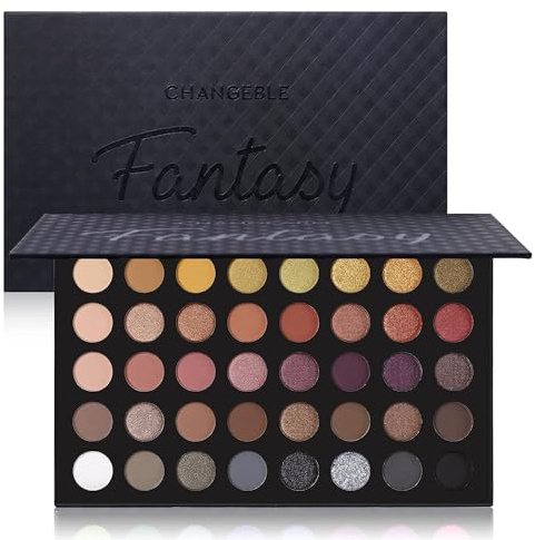 Smoky Lidschatten Palette 40 Farben,Eyeshadow Palette Matt und Schimmernde,Make Up Palette Hohe Farbwiedergabe für Urlaubs und Alltags Make Up