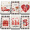 Patelai Küchentücher zum Valentinstag, rote Herzen, Handtücher, Valentinstag, kariert, Love, LKW, Valentinstag, Geschirrtücher, Badezimmer, Urlaub, Geschirrtücher, 54 x 36 cm (elegante Farbe, Zwerge)