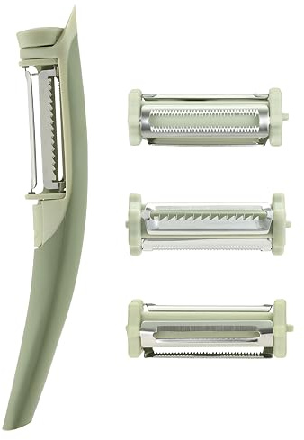 Chef’s Path Tri-Blade Side Peeler – Stainless Steel Blade Fruit Peelers for Kitchen – Vegetable Slicer Kitchen Tool, Serrated, Julienne Peeler and Blemish Remover